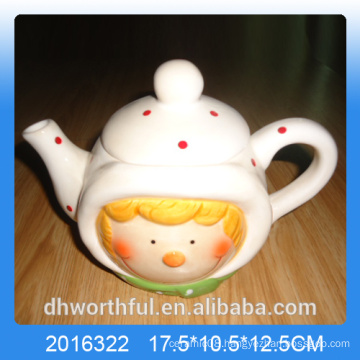 Lovely girl design ceramic teapot for kitchen